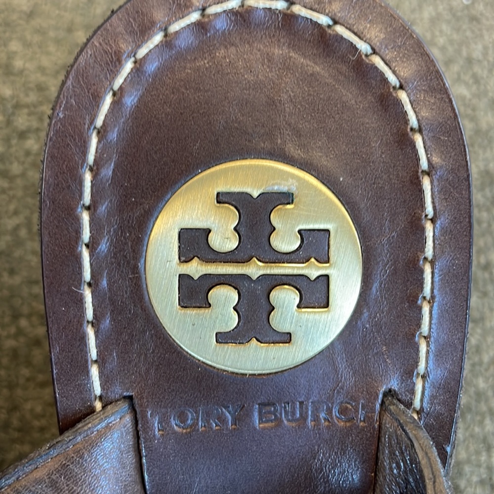 Tory Burch Women’s Brown Suede Wedge Sandals Size 7 1/2 M. - Picture 6 of 7